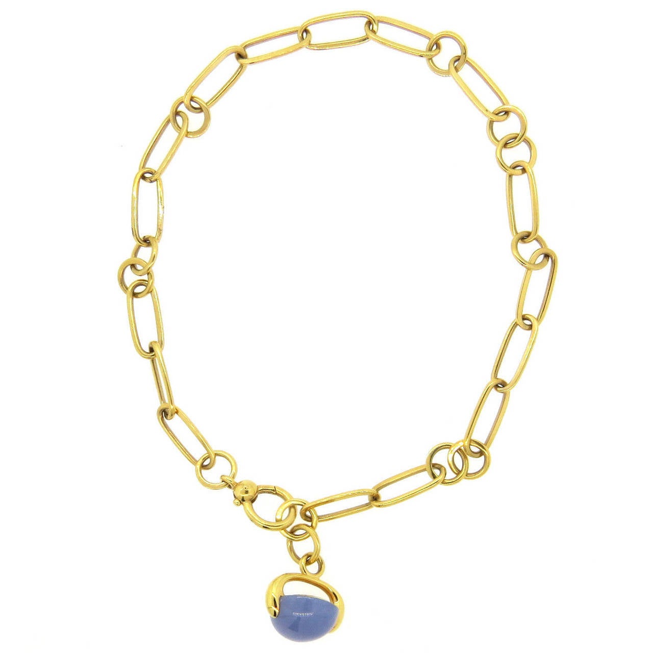 Pomellato Luna Chalcedony Gold Pendant Necklace