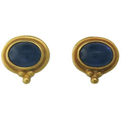 Reinstein Ross Gold Sapphire Cabochon Stud Earrings