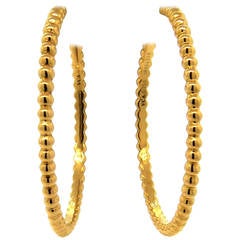 Van Cleef & Arpels Perlee Gold Beaded Hoop Earrings