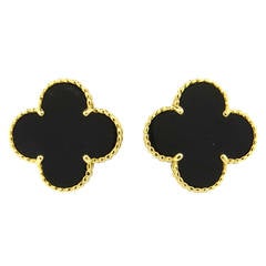 Van Cleef 
Arpels Magic Alhambra Black Onyx Gold Earrings