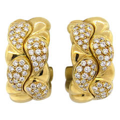 Chopard Casmir Gold Diamond Hoop Earrings