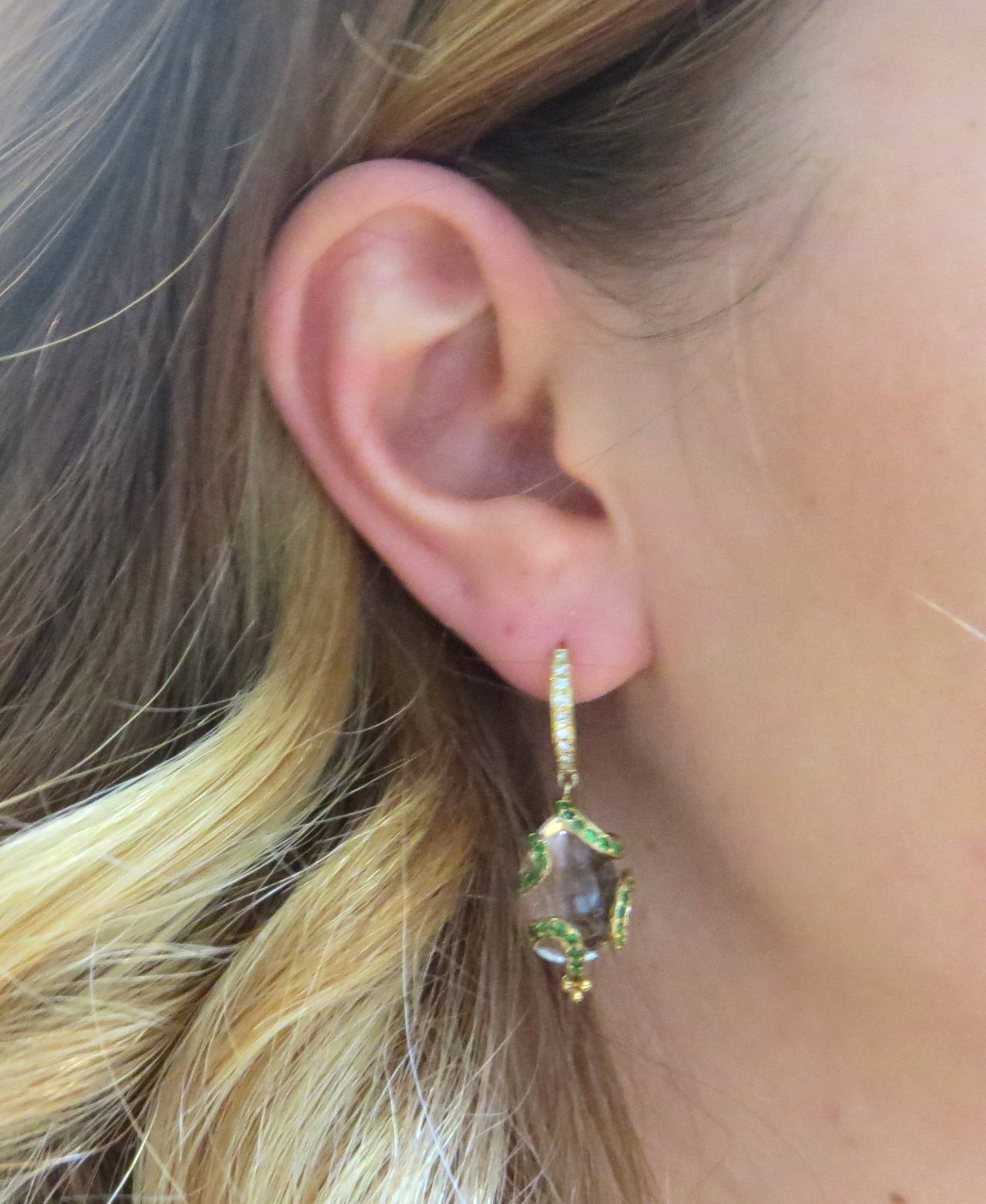 Temple St Clair Matisse Tsavorite Garnet Diamond Crystal Amulet Women S Temple St Clair Matisse Tsavorite Garnet Diamond Crystal Amulet Earrings For