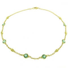 Judith Ripka Green Quartz Gold Necklace