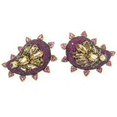 Marilyn Cooperman Multicolor Gemstone Silver Gold Earrings 5