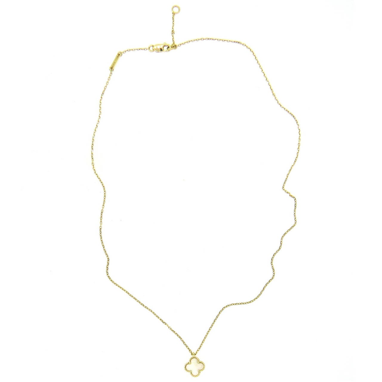 Van Cleef & Arpels Sweet Alhambra Mother of Pearl Clover Pendant Necklace