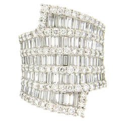 Massive Gold Diamond Large Asymmetrical Ring