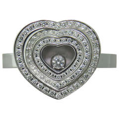 Chopard Happy Spirit Floating Diamond Gold Heart Ring 10