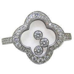 Chopard Happy Diamonds Gold Schwebender Diamant-Klee-Ring