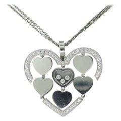 Chopard Happy Amore Gold Floating Diamond Heart Pendant Necklace