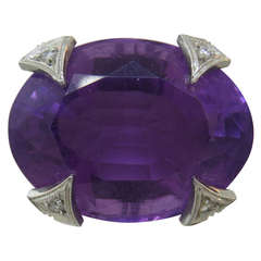 Cathy Waterman Platinum Amethyst Diamond Ring 5