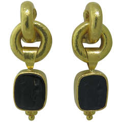 Elizabeth Locke Intaglio Earrings