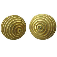 Christopher Walling Gold Swirl Earrings