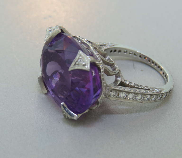 amethyst platinum ring