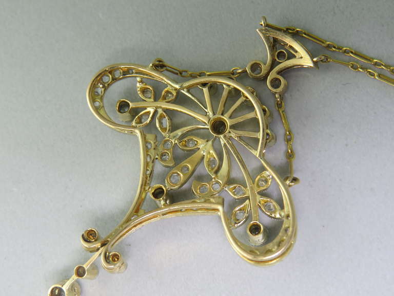 antique diamond lavalier necklace
