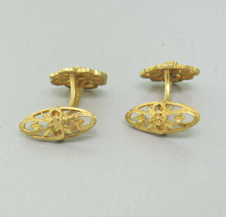 Victorian French Antique Gold Cufflinks