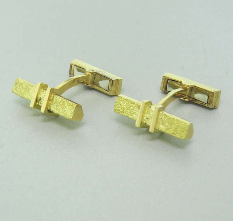 1960s French Gold Cufflinks In Excellent Condition In Lambertville, NJ