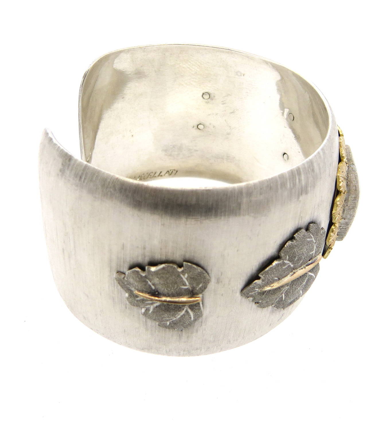 Mario Buccellati Silver Gold Mabe Pearl Cuff Bracelet 4
