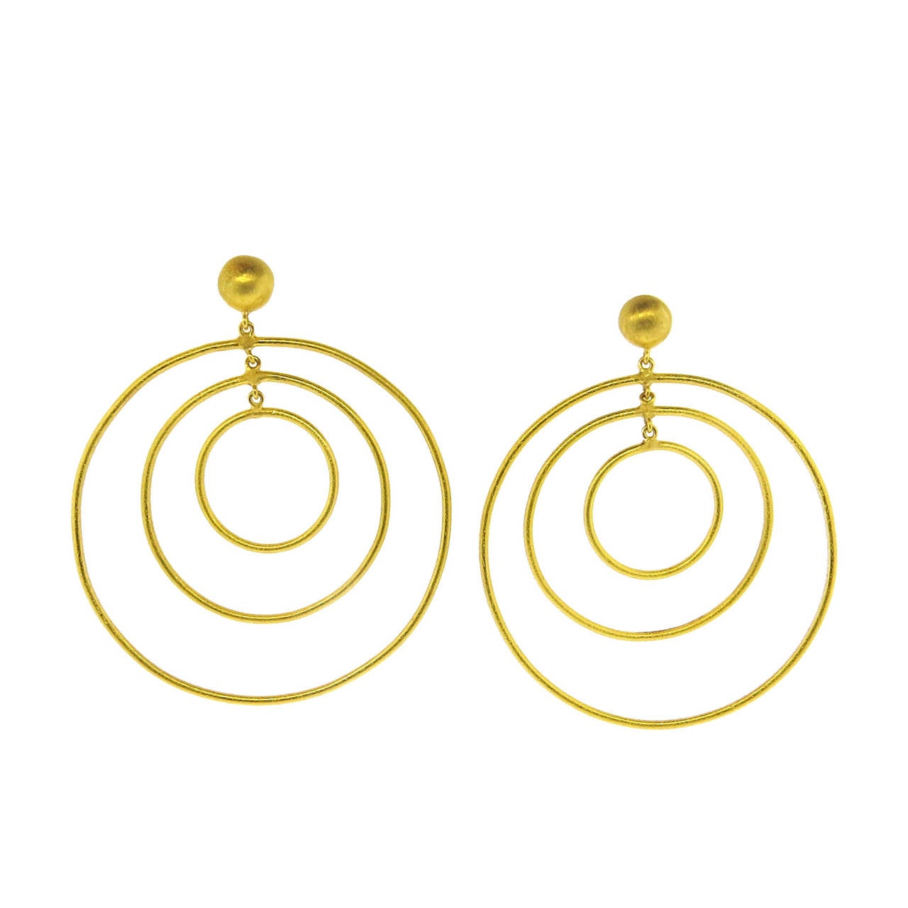 Yossi Harari Gold Large Triple Circle Hoop Earrings