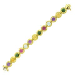 Tiffany & Co. Paloma Picasso Multicolor Gemstone Gold Bracelet