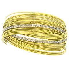 Coomi Diamond Gold Interlocking Bangle Bracelet