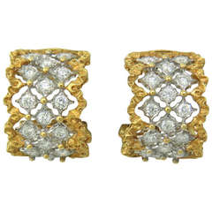 Buccellati Rombi Gold Diamond Earrings