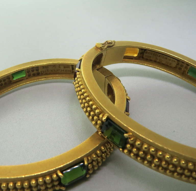 Kieselstein-Cord Set of Two Multicolor Gemstone Bangle Bracelets 1