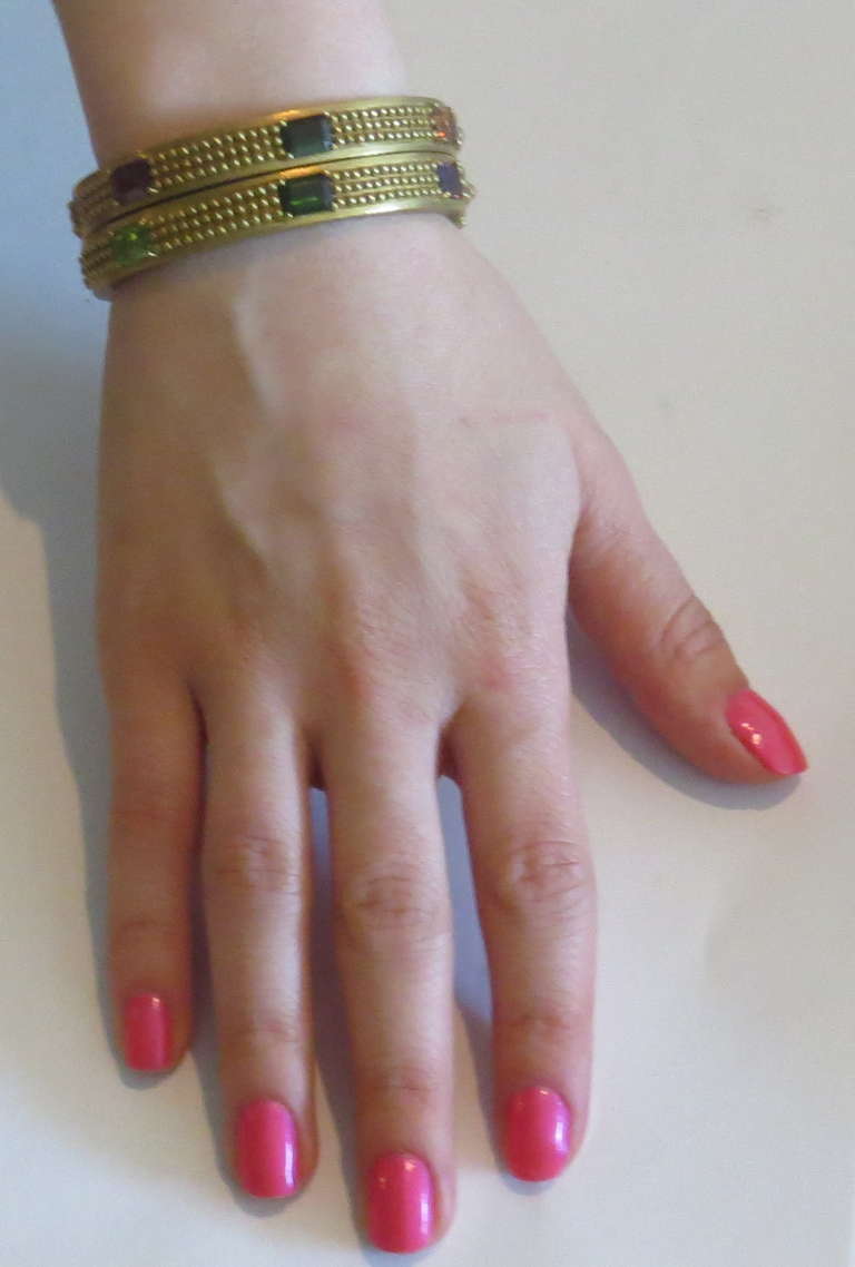 Kieselstein-Cord Set of Two Multicolor Gemstone Bangle Bracelets 2