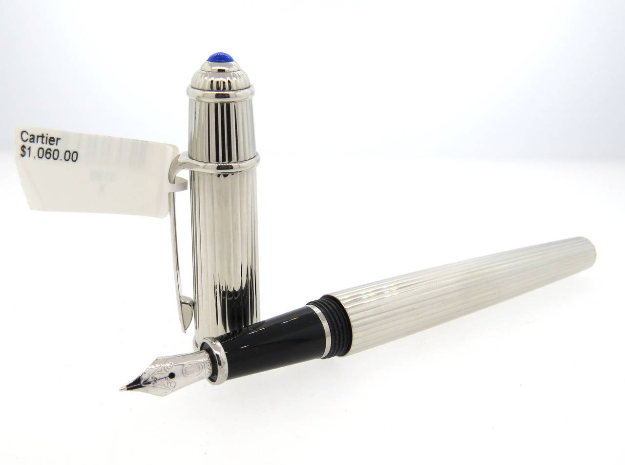 Cartier Diabolo Platinum Finish Stylo Plume Excellent état à Lambertville, NJ