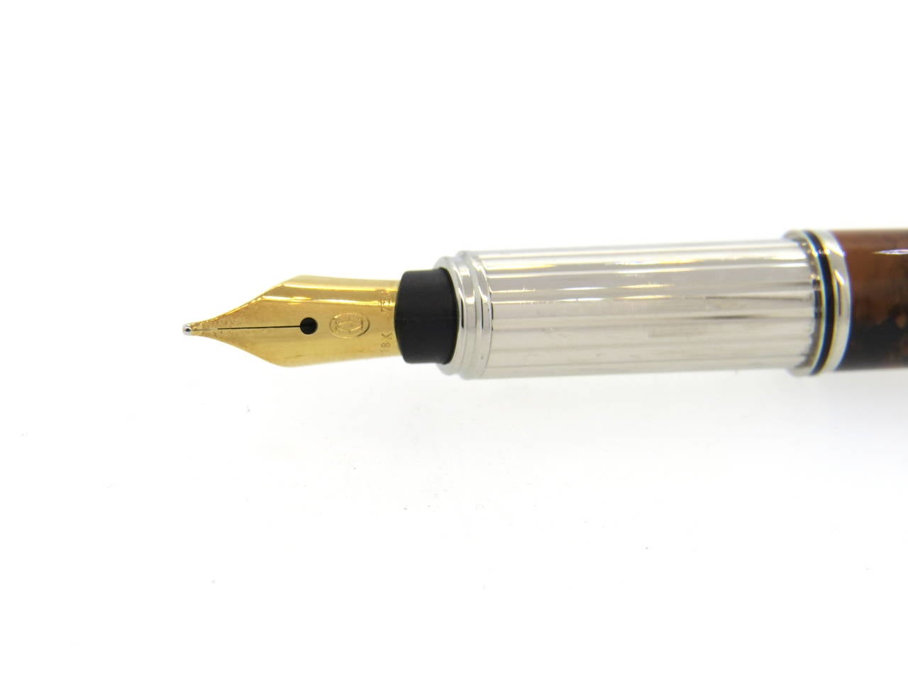 Cartier Noveau Must Marble Lacquer Fountain Pen In Excellent Condition In Lambertville, NJ
