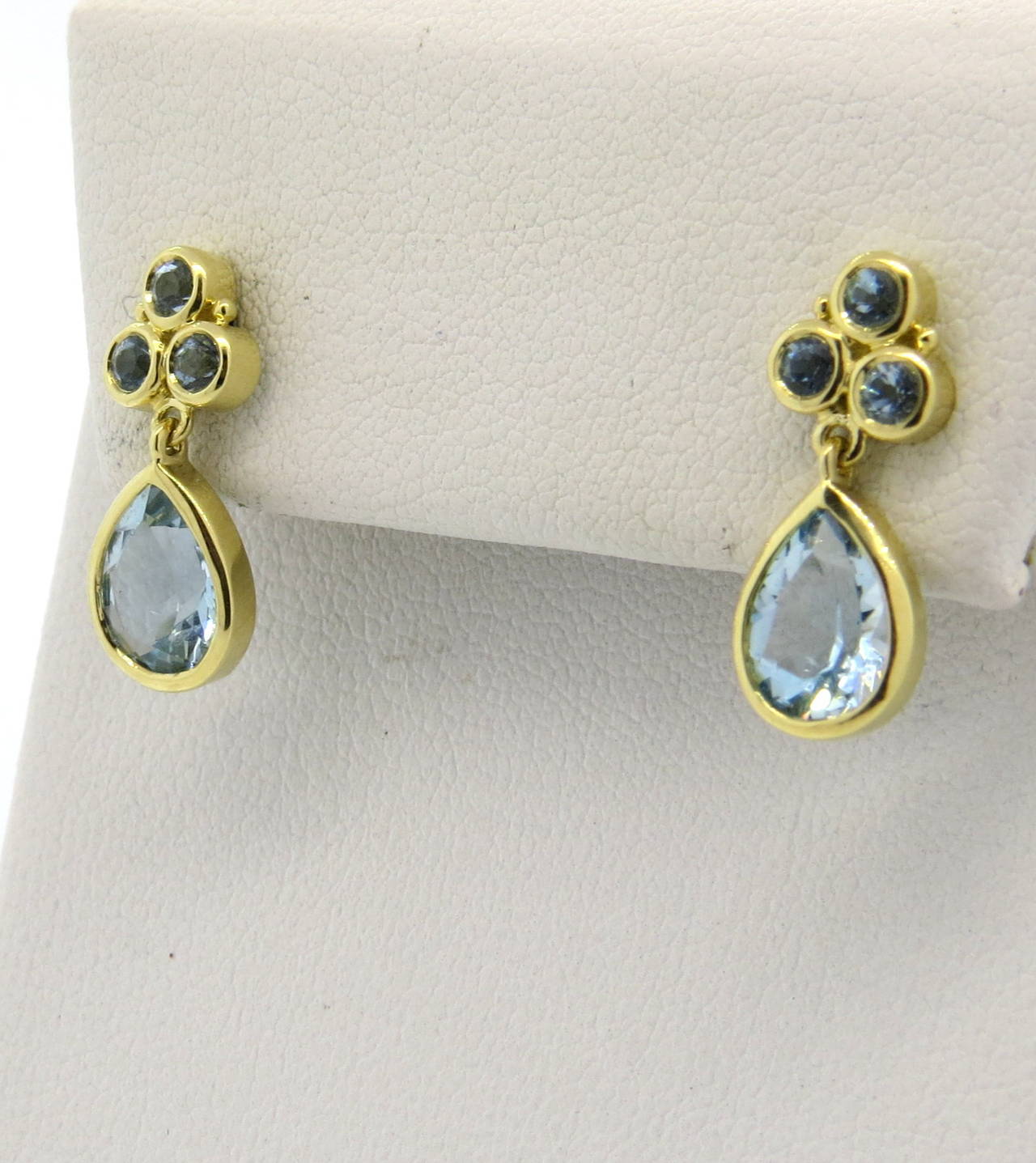 Temple St. Clair Aquamarine Drop Earrings In New Condition In Lambertville, NJ