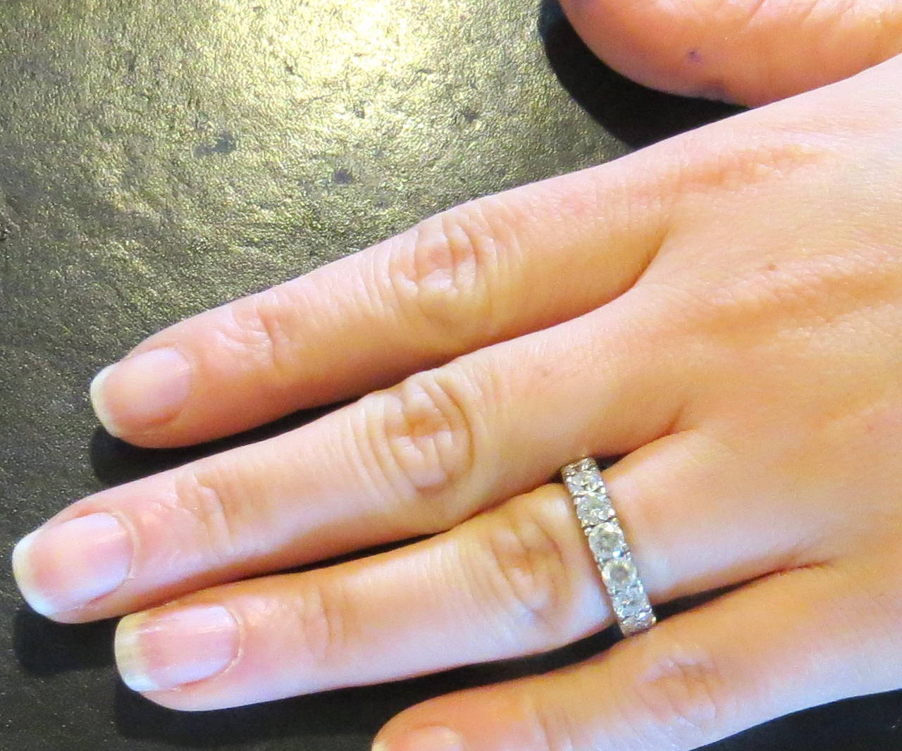 Women's Fine Gold Diamond Eternity Wedding Band Ring