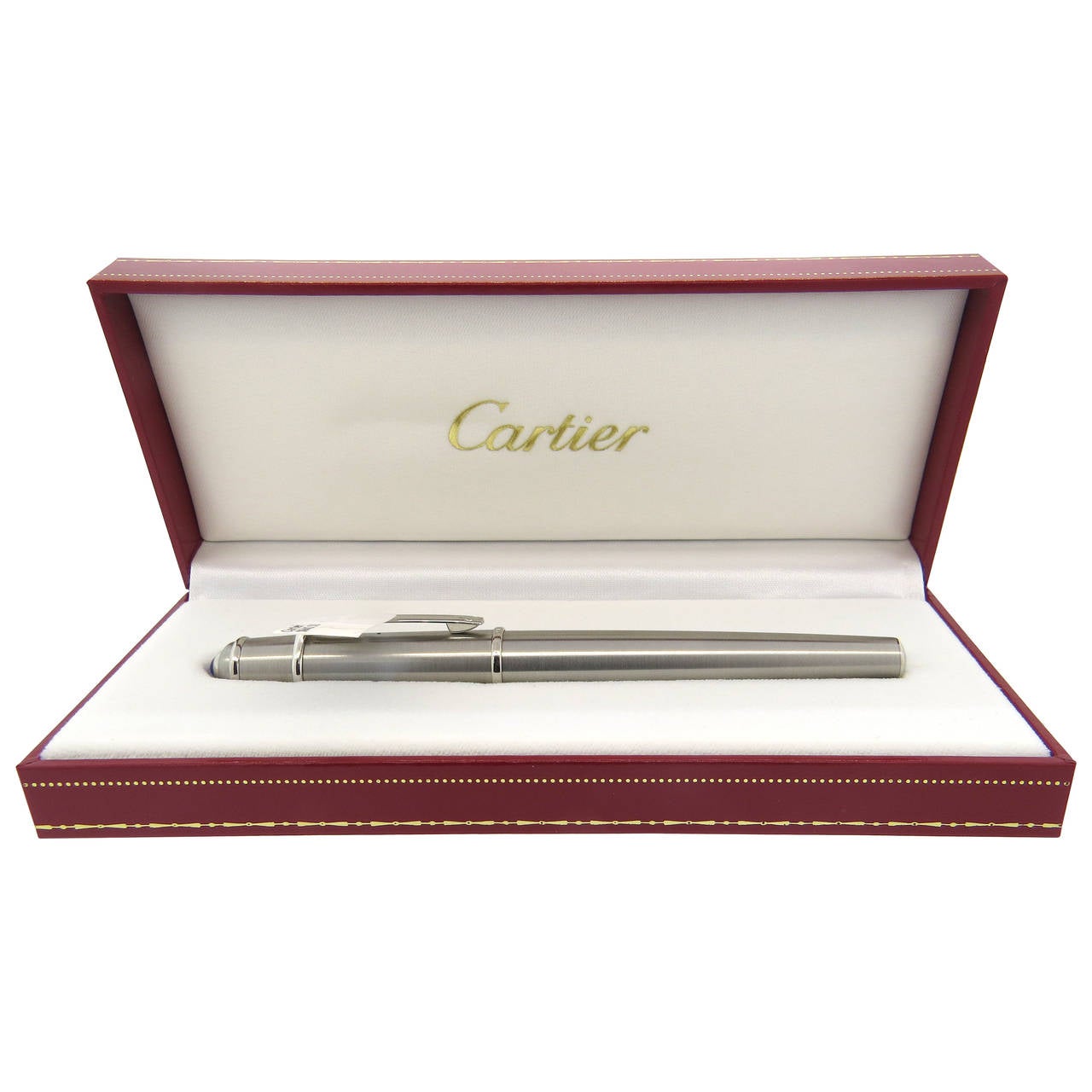 Cartier Diabolo Platinum Finish Stylo Plume sur 1stDibs