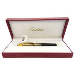 Cartier Mini Diabolo Laque Plaqué Or Stylo Plume Femme