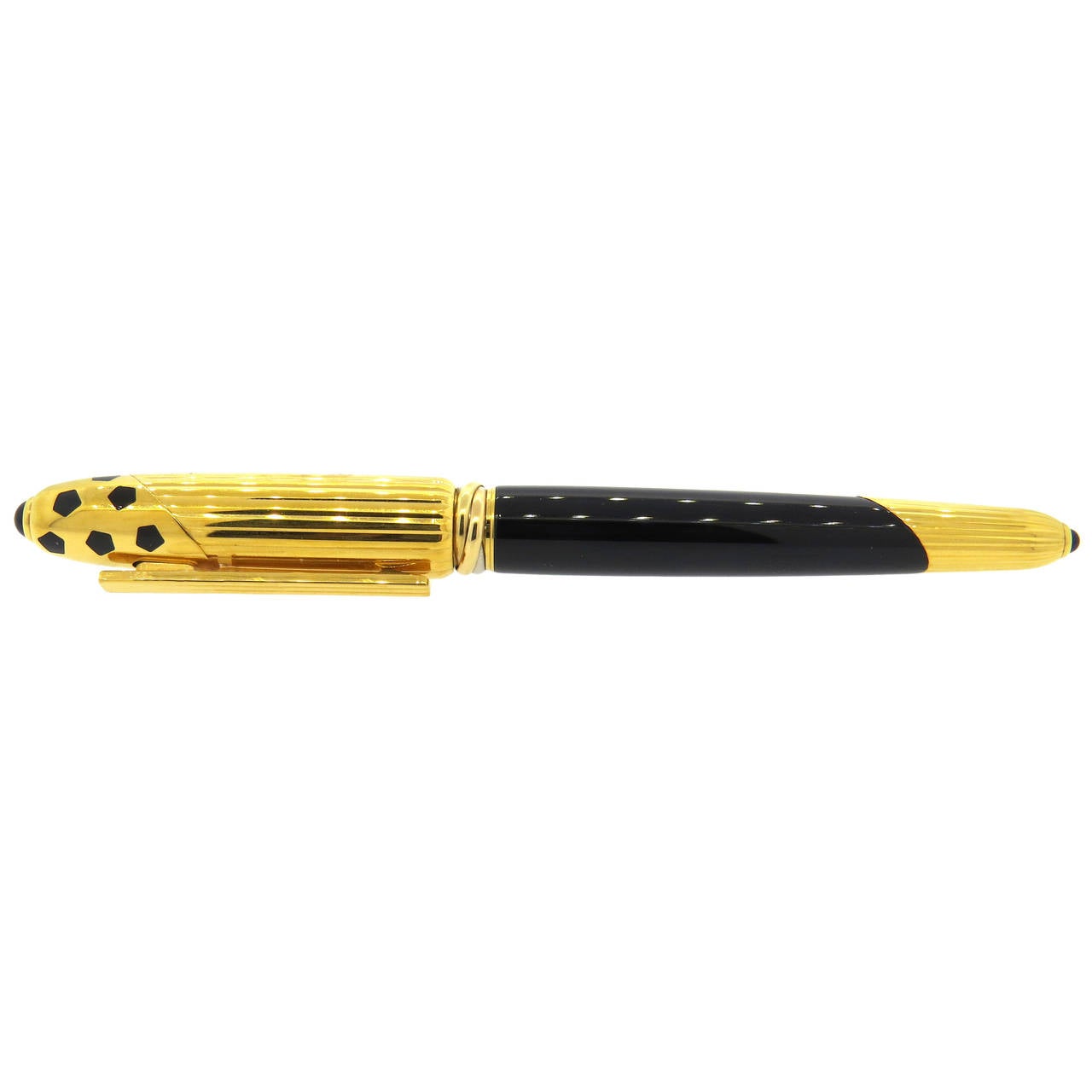 Cartier Must Panthere Schwarz Lack Gold Finish Füllfederhalter