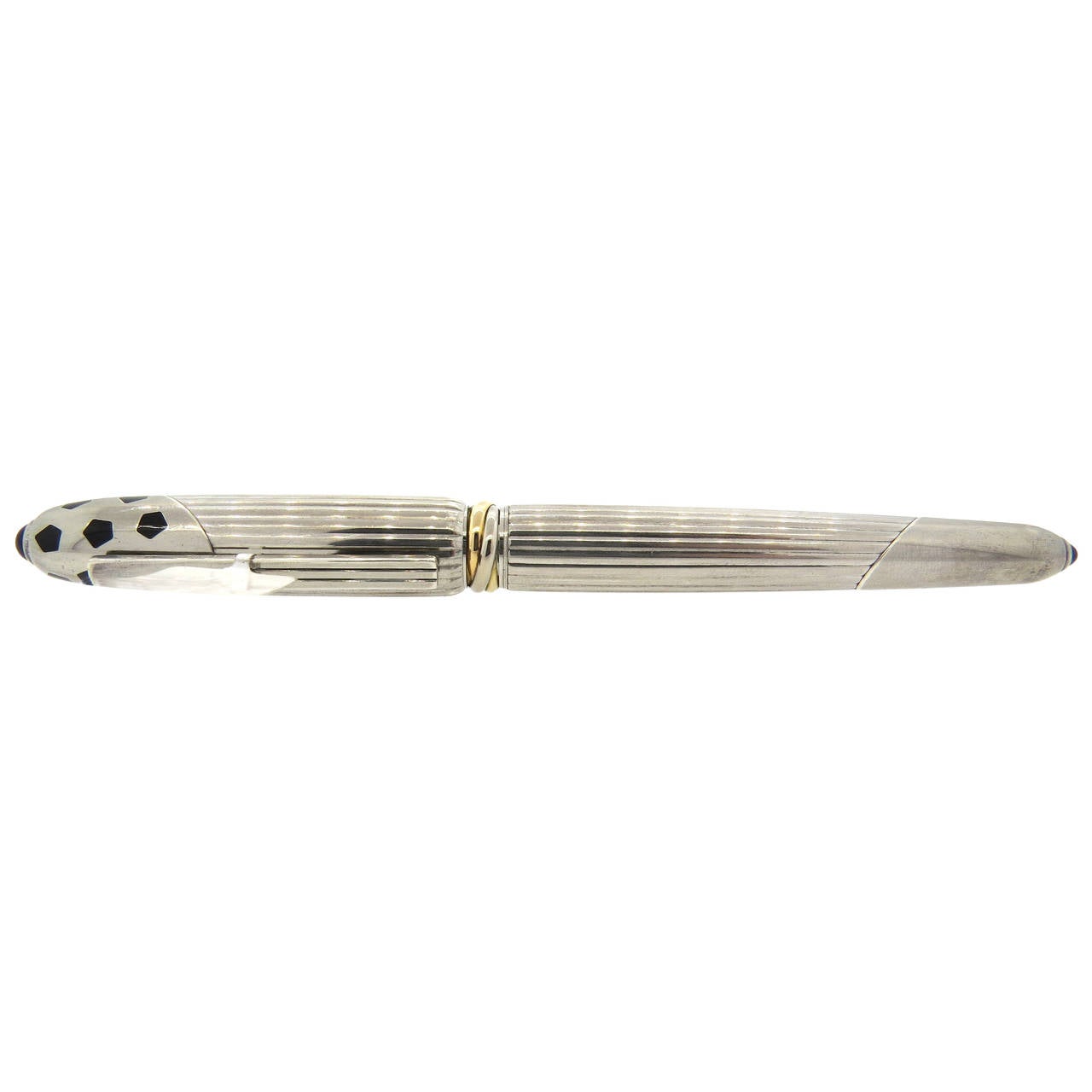 Cartier Must Panthere Platinum Finish Fountain Pen