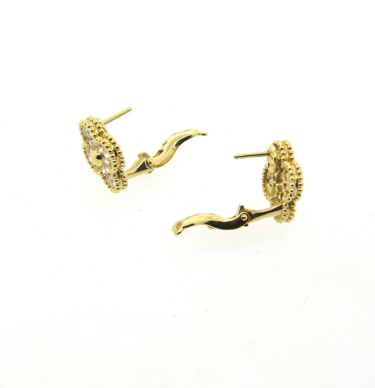 vintage alhambra diamond earrings
