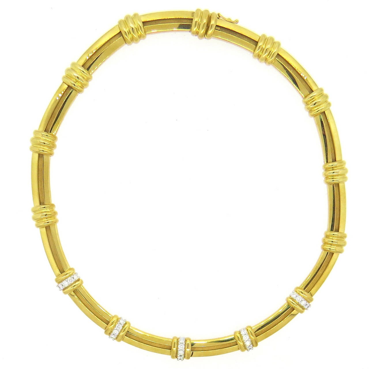 Tiffany & Co Atlas Collection Gold Platinum Diamond Necklace