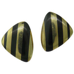 Angela Cummings Black Jade Gold Earrings