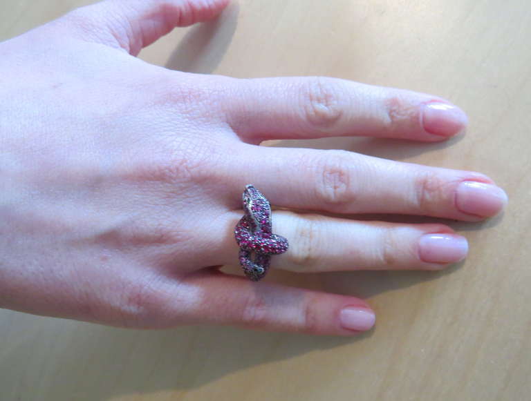 Boucheron Kaa Snake Sapphire Ruby Emerald Diamond Ring 1