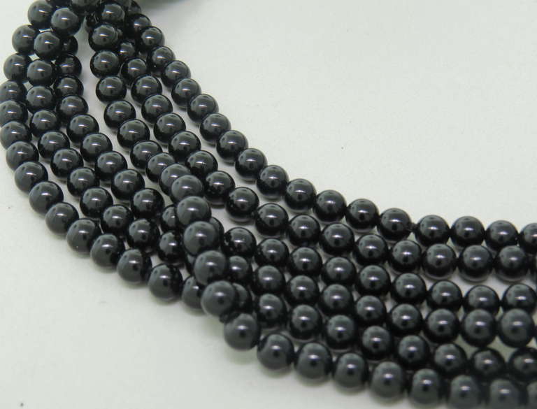 Tiffany & Co. Positive Negative Black Bead Necklace In Excellent Condition In Lambertville, NJ