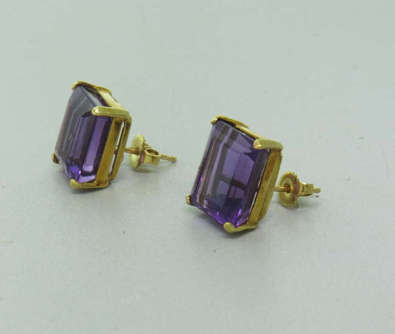 Amethyst Gold Ring and Earrings Set at 1stDibs