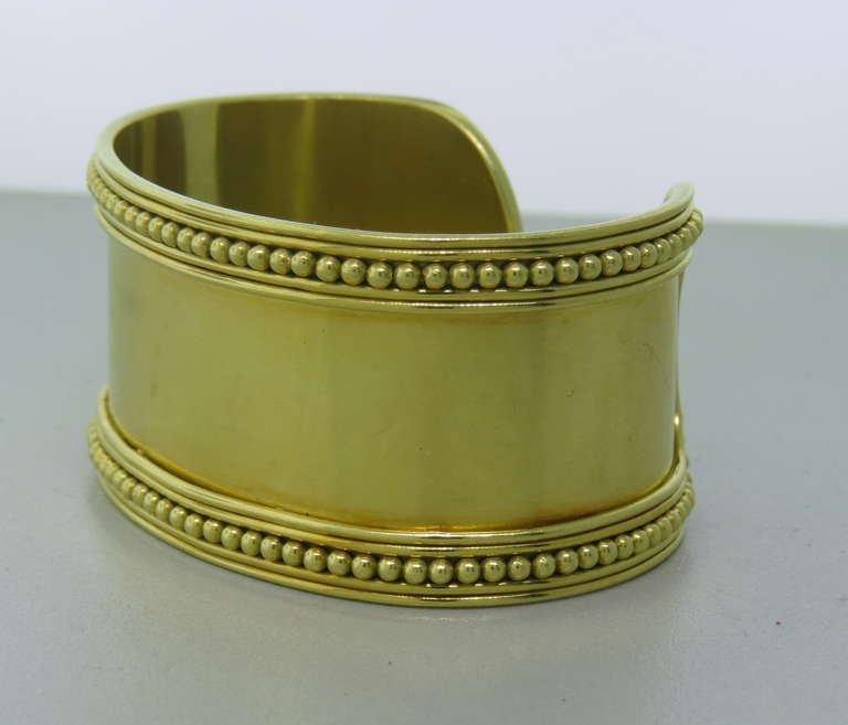 Temple St. Clair Large Granulated Cuff Bracelet In Good Condition In Lambertville, NJ