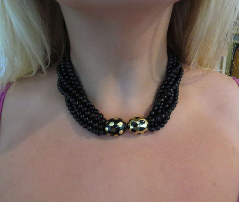 Tiffany & Co. Positive Negative Black Bead Necklace 2