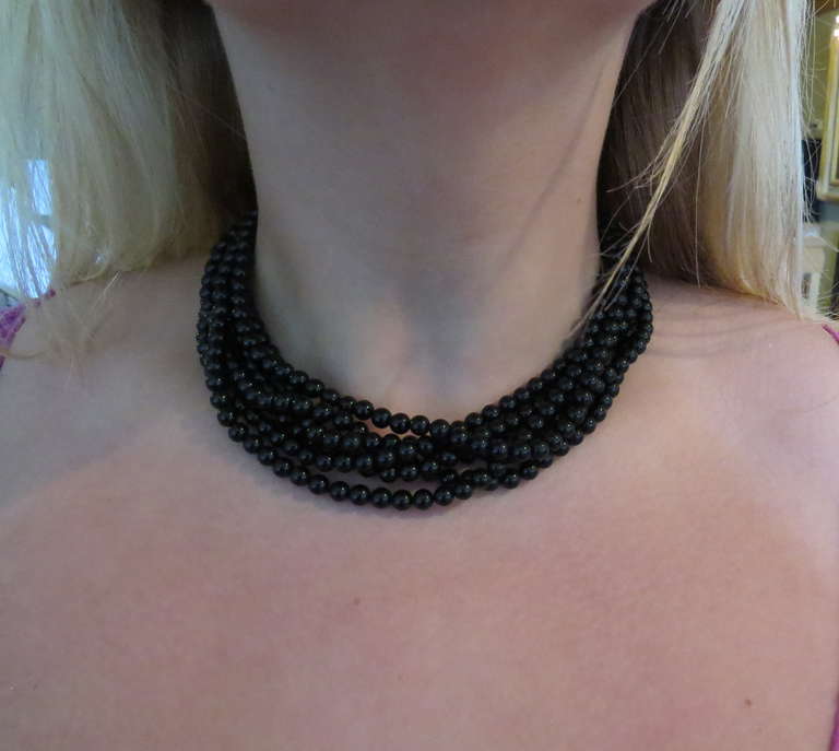Tiffany & Co. Positive Negative Black Bead Necklace 3