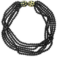 Tiffany & Co. Positive Negative Black Bead Necklace