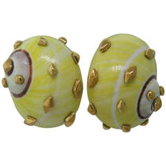 Trianon Gold and Shell Earrings