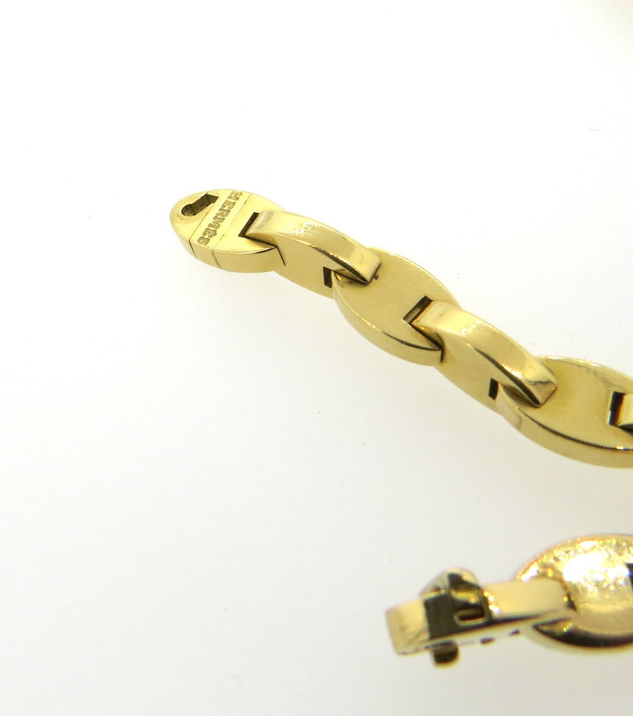 Hermes Gold Link Bracelet Set In Excellent Condition In Lambertville, NJ