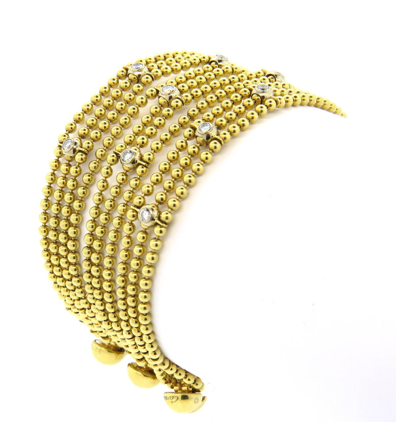 Women's Cartier Draperie de Decollete Diamond Gold Multi Strand Bracelet