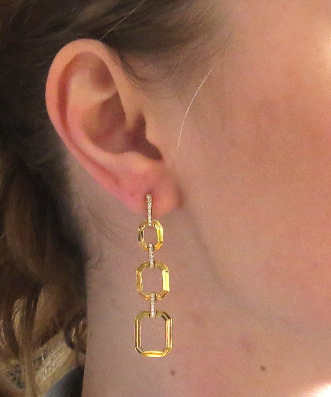 Women's Ivanka Trump Gold Diamond Drop Earrings