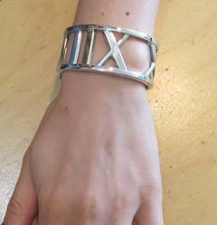 Tiffany & Co Atlas White Gold Wide Bangle Bracelet